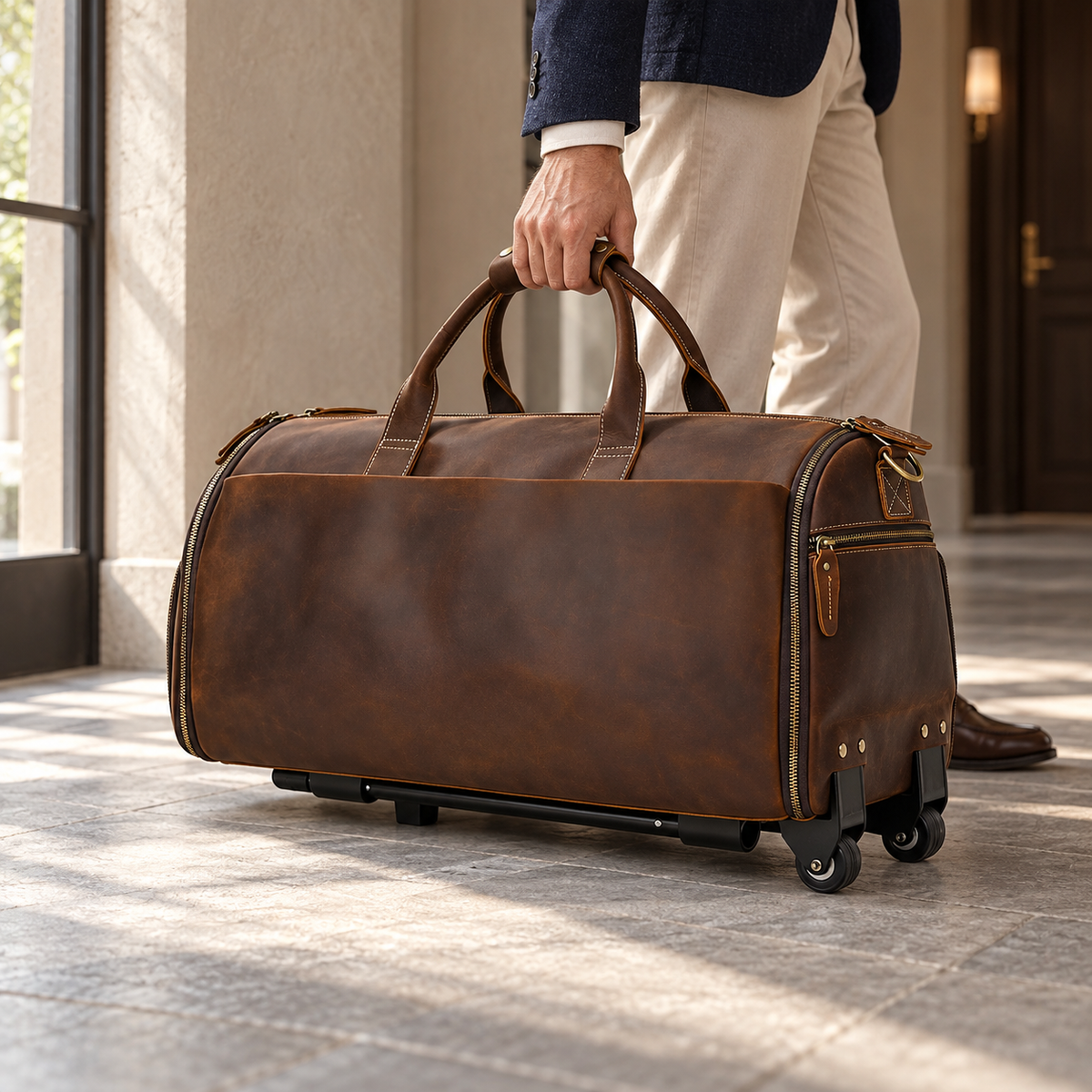 leather transport bag